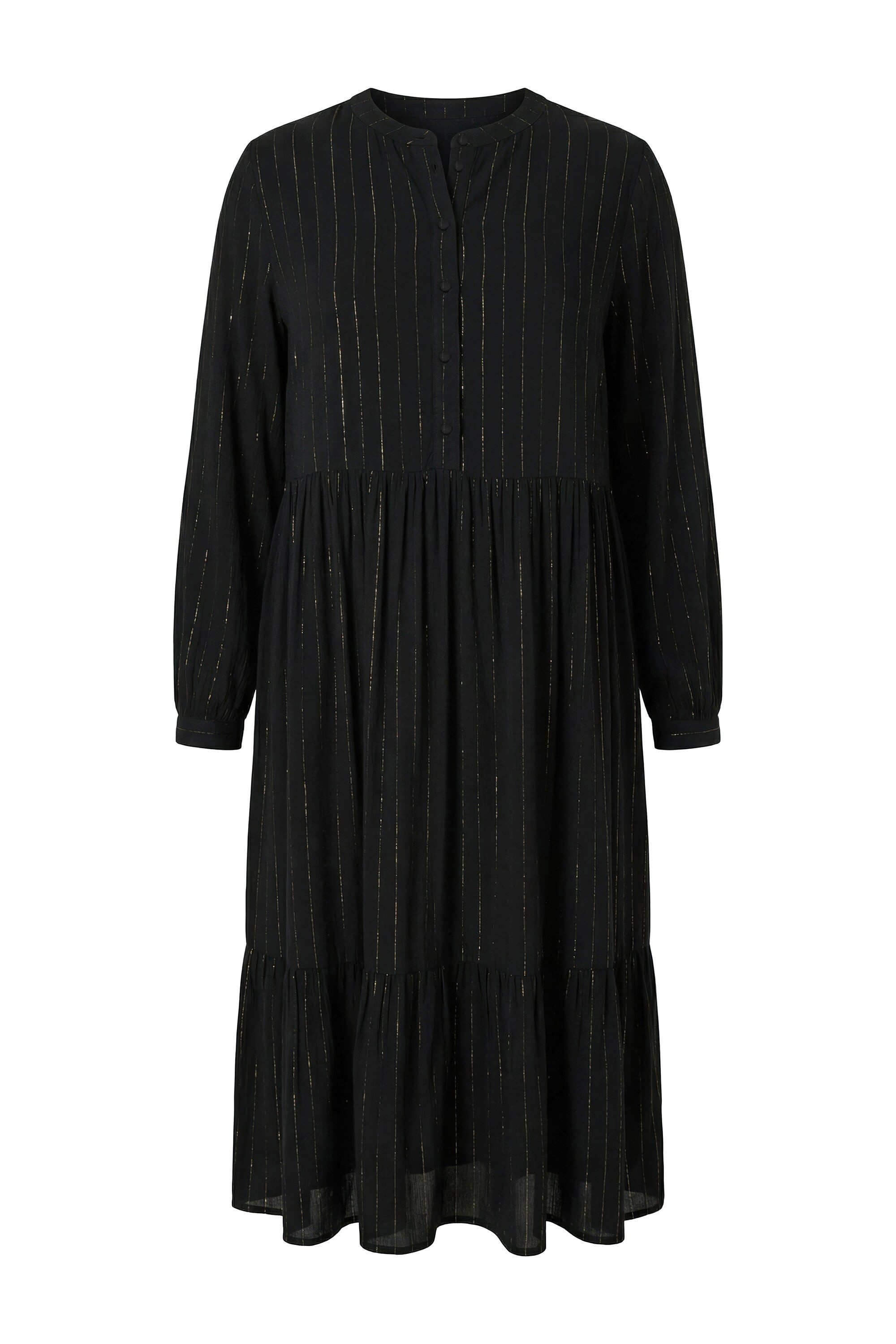 Studio Untold Jerseykleid Midikleid A-Linie Chiffon mit Glitzerstreifen