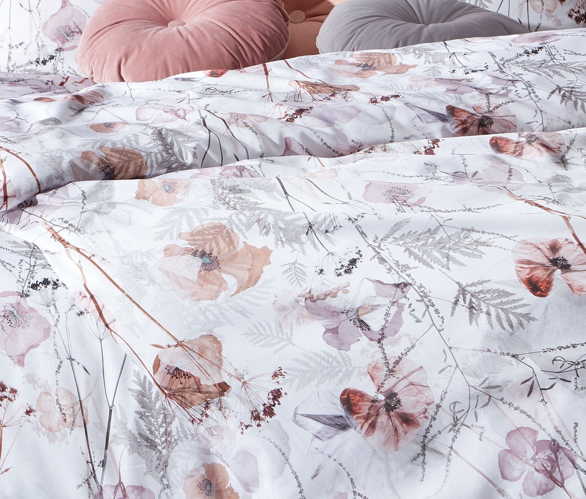 BETTWAESCHE-MIT-STIL Bettwäsche Mako Satin Bettwäsche Mohnblumen, Mako-Sati günstig online kaufen