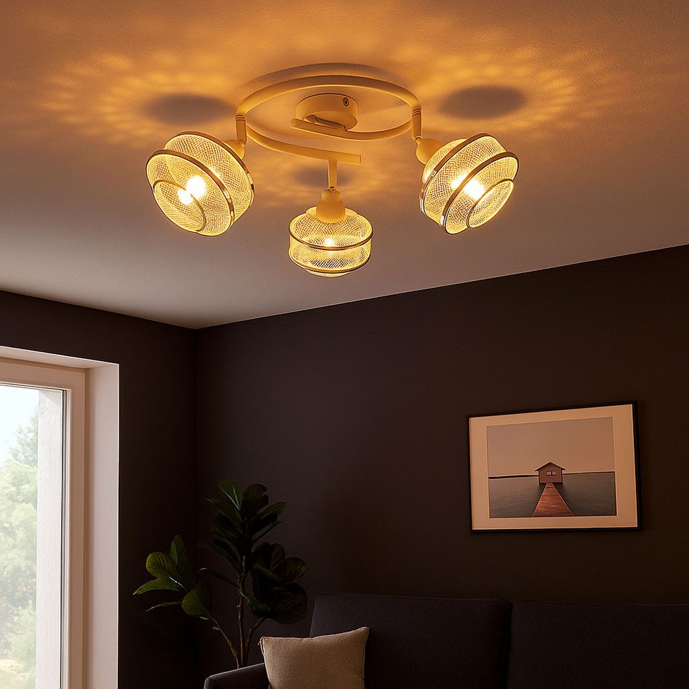 GLOBO LIGHTING Deckenspot, Leuchtmittel nicht inklusive, Decken Spot Lampe Leuchte Rondell Leuchte Metall-Gitter