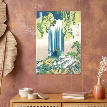 Posterlounge Poster Katsushika Hokusai, Der Yoro-Wasserfall in der Provinz Mino, Wohnzimmer Malerei