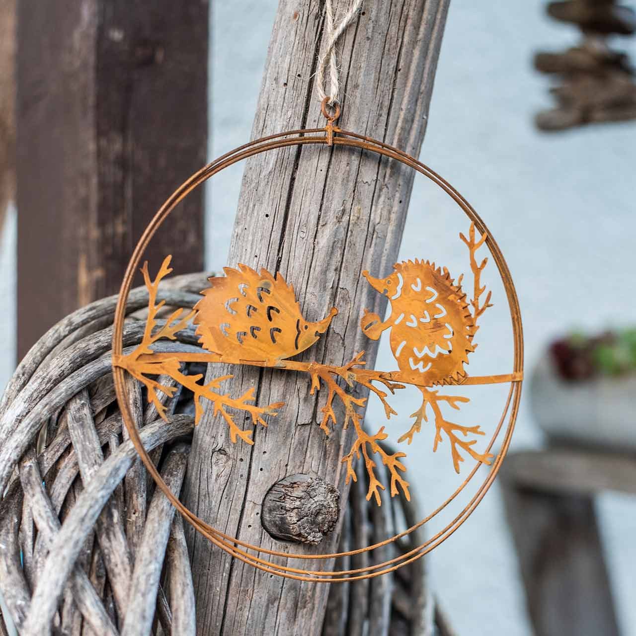 Viana Gartenfigur Metallanhänger Igel Ast Herbstdeko günstig online kaufen
