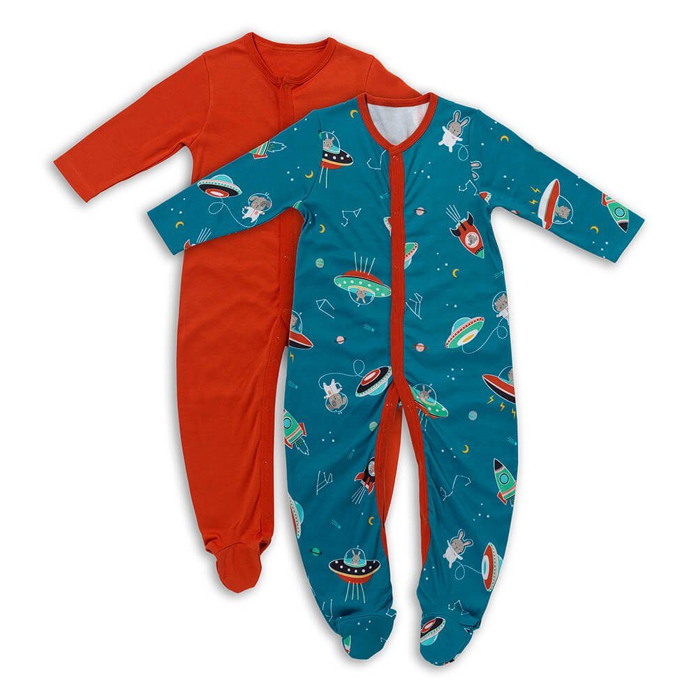 Schlafanzug Bio Baby-Schlafanzug langarm 2er Pack OEKO-TEX zertifiziert