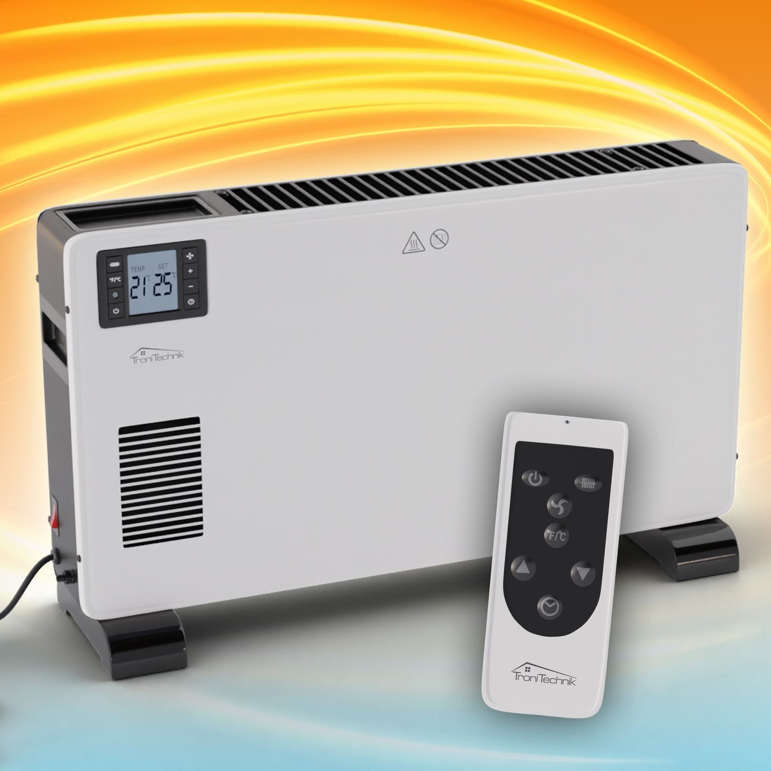 TroniTechnik Konvektor Elektroheizer KH102 Konvektor Heizgerät Heizkörper, 3 Stufen 2300 Watt, mit Griffmulde, Timer und Thermostatsteuerung, Überhitzungsschutz – Bild 3 von 5