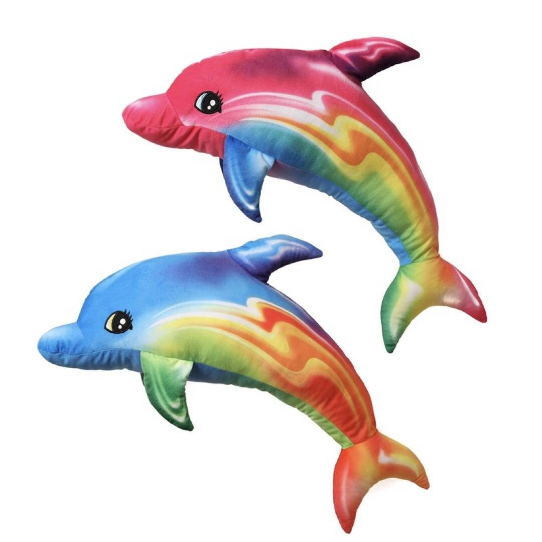 Tinisu Kuscheltier Regenbogen Delfin Kuscheltier - 35 cm Plüschtier weiches Stofftier