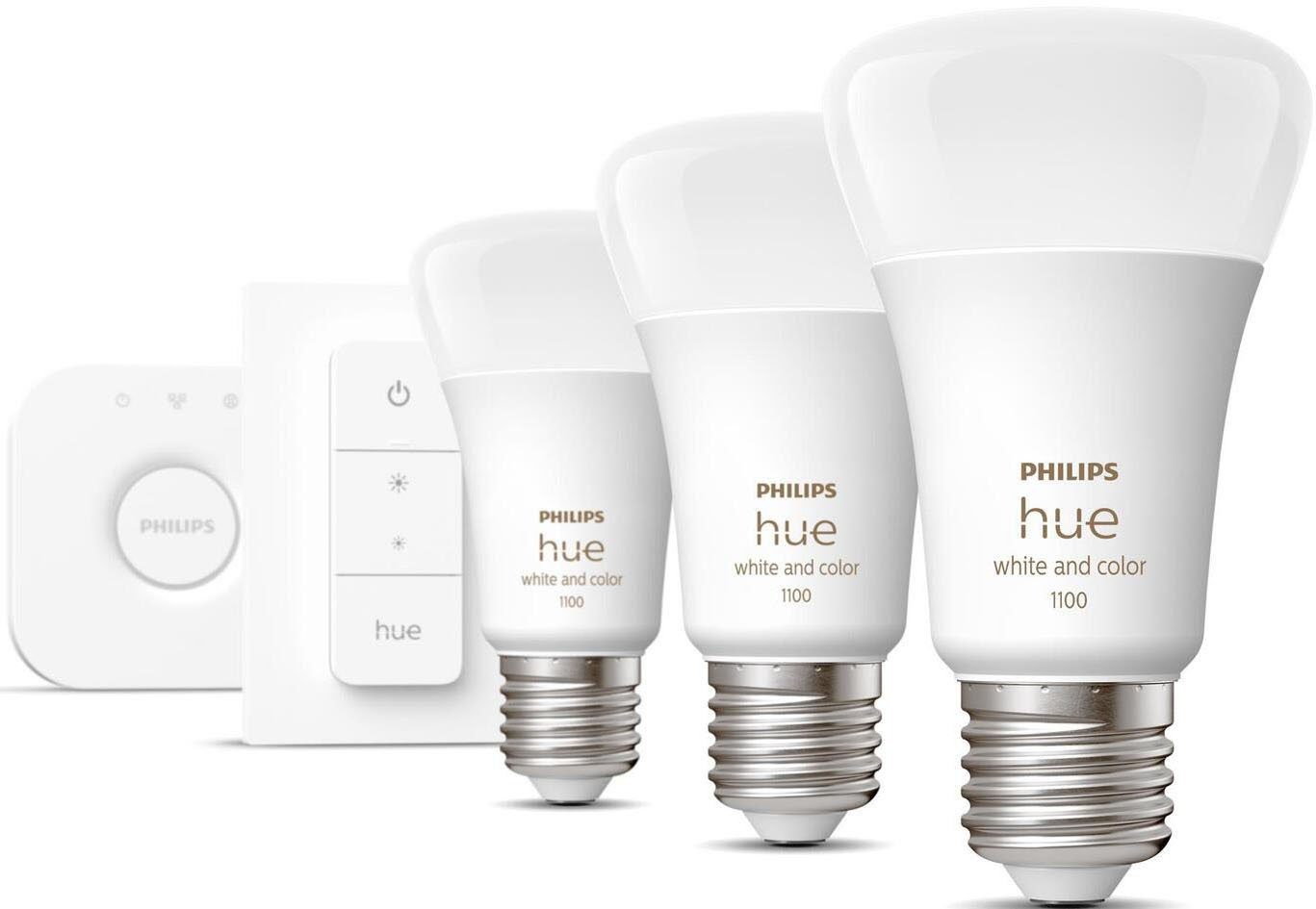 Philips Hue Bluetooth White & Color Ambiance LED E27 75W 1100lm Dreierpack günstig online kaufen