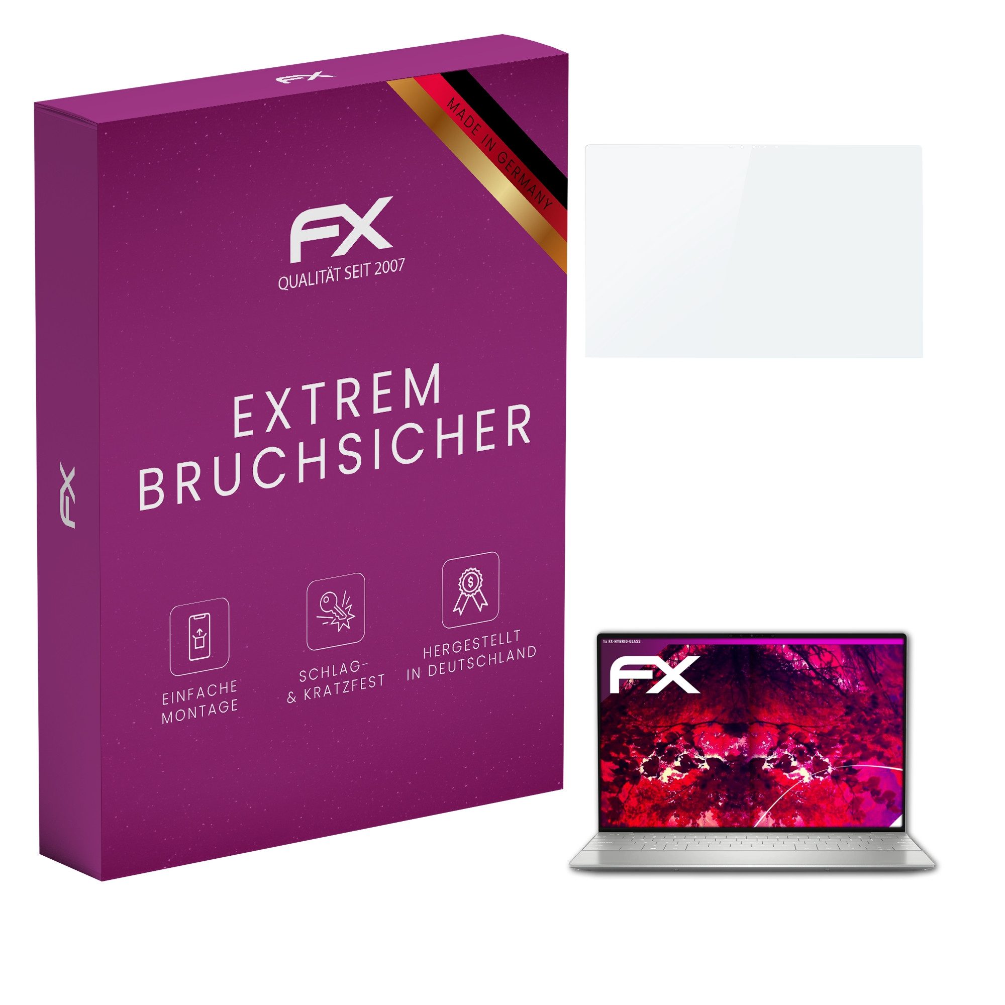 atFoliX Schutzfolie Panzerglasfolie für Dell XPS 13 Plus, Ultradünn und superhart