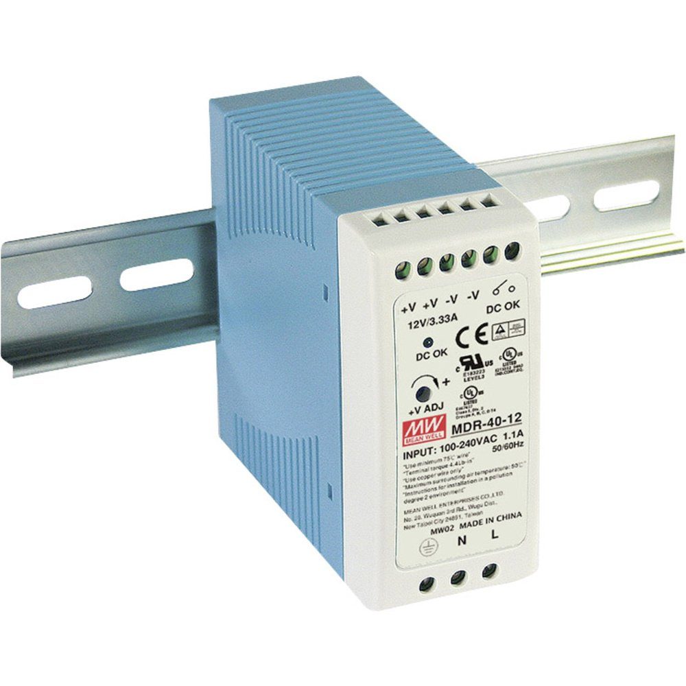 MW Mean Well MDR-40-12 Hutschienen-Netzteil (DIN-Rail) 12 V/DC 3.33 A Hutschienen-Netzteil