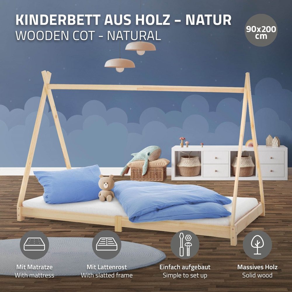 ML-DESIGN Spielbett Hausbett Tipi Zeltbett inkl. günstig online kaufen