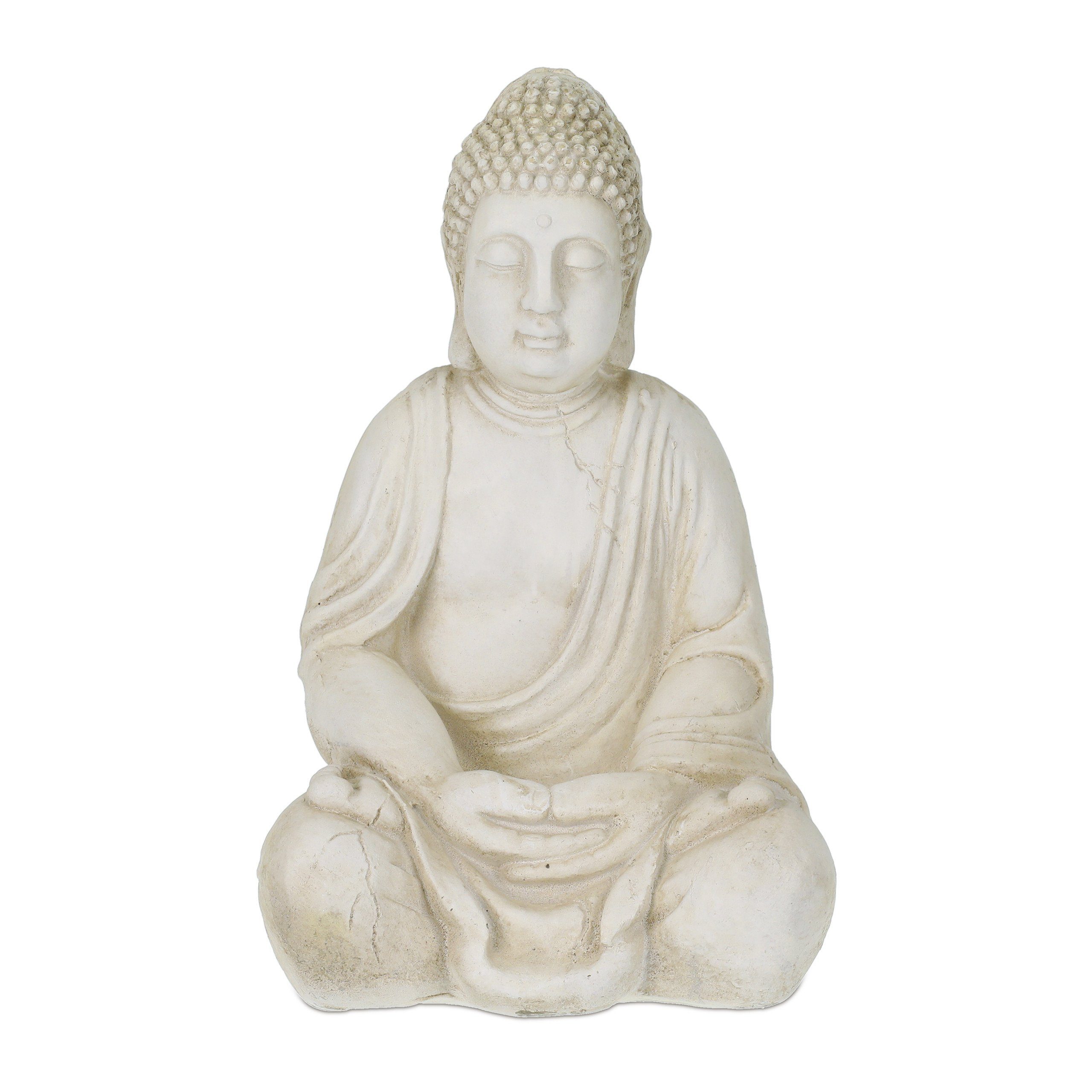 Buddhafigur Figur cm relaxdays Sitzende 50 Buddha