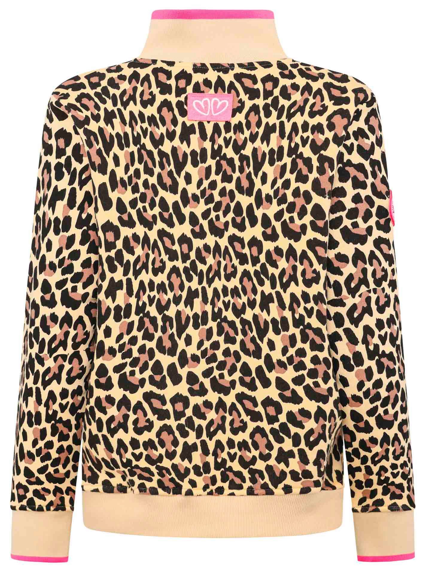 Zwillingsherz Troyer "Leo AOP" mit Stehkragen, Zipper, Eingriffstaschen und Herzapplikation