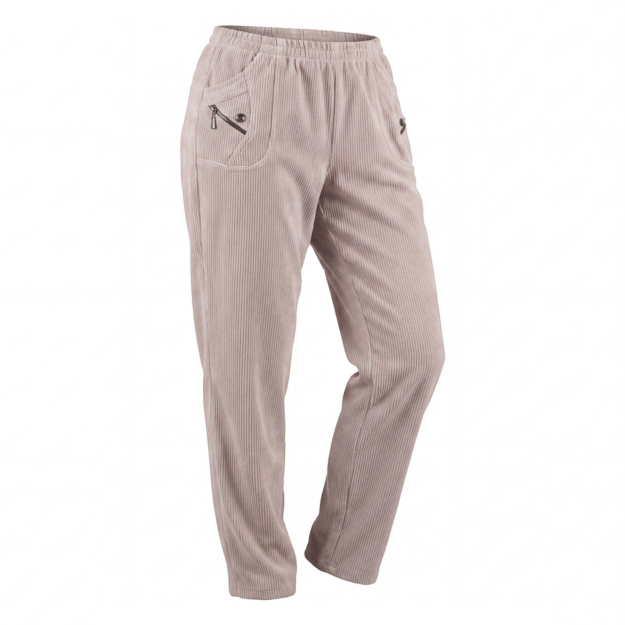 Cherry Berry Cordhose Stretchhose Damen Weiche Cord Schlupfhose Kurzgröße Kurzgröße, elastischer Bund, Unifarben – Bild 2 von 5