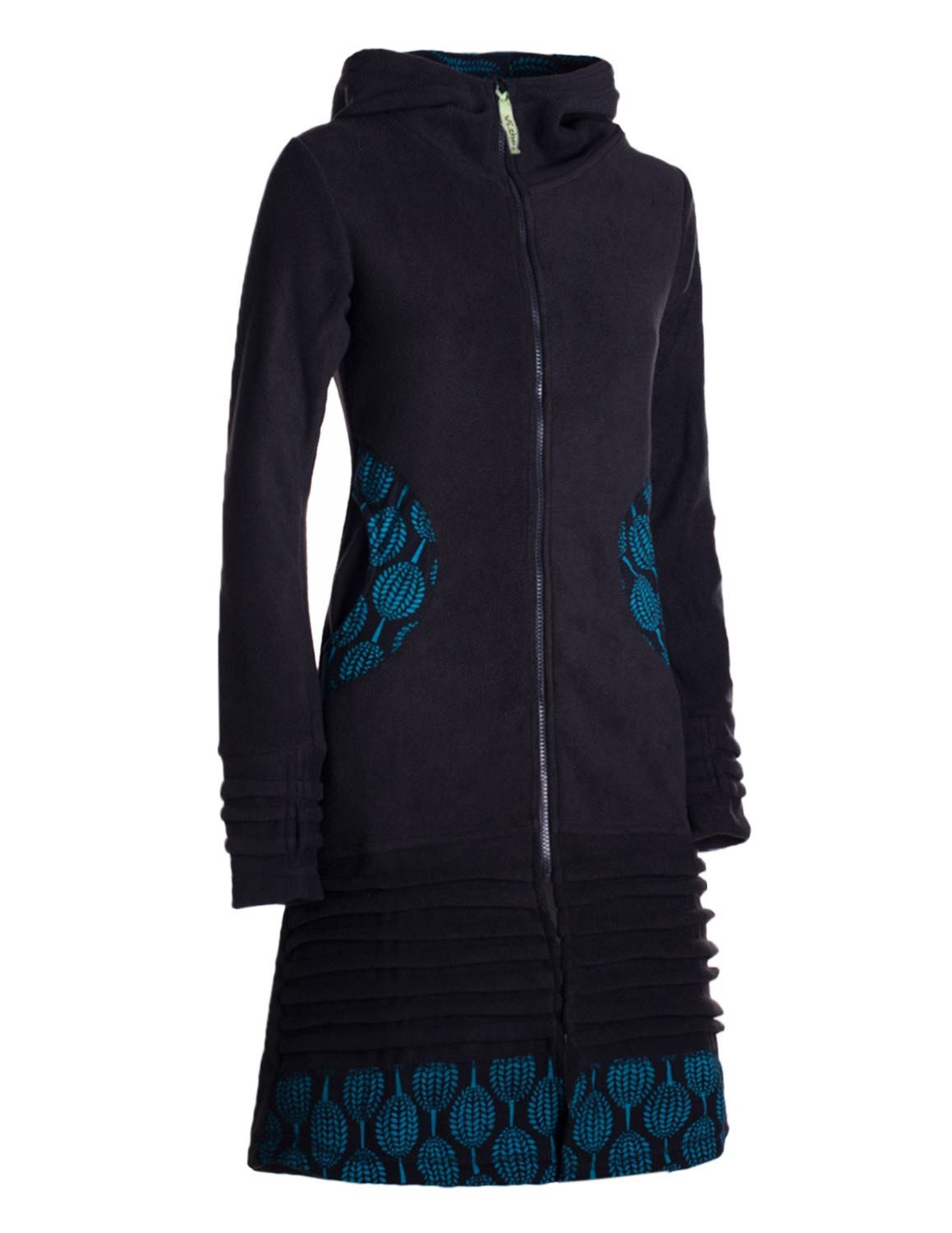 Vishes Kapuzenfleecejacke Damen Kapuzenjacke lang Fleece Hippiemantel Übergangsjacke Hoodie, Retro Style, Alternative Bekleidung – Bild 4 von 4