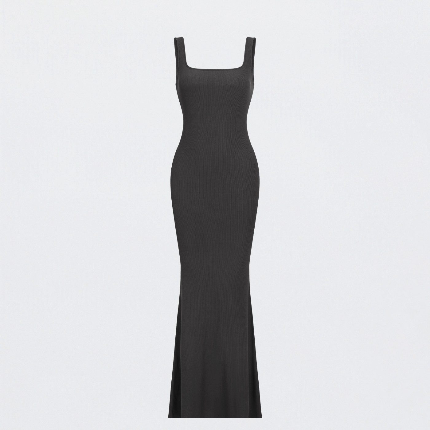 Creamy Fabrics Jerseykleid Ribbed Tank Top Maxikleid-Ash Brown-3XL (1-tlg)