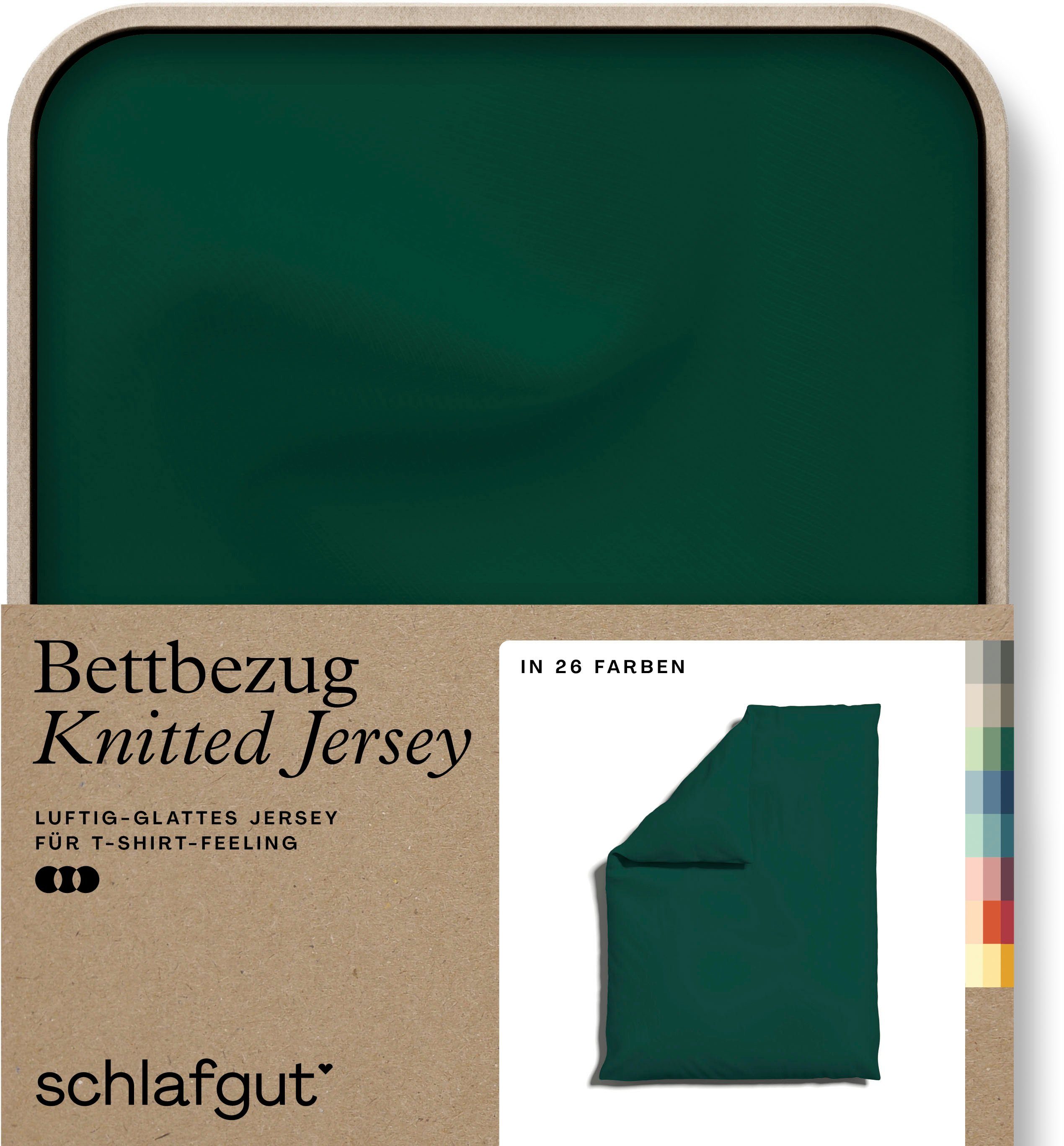 Schlafgut Bettbezug Premium Bettbezug Knitted Jersey (1 St), (1 St), Ton-in-Ton Reißverschluss, Bio-Baumwolle mit Elasthan, Uni, OEKO Tex
