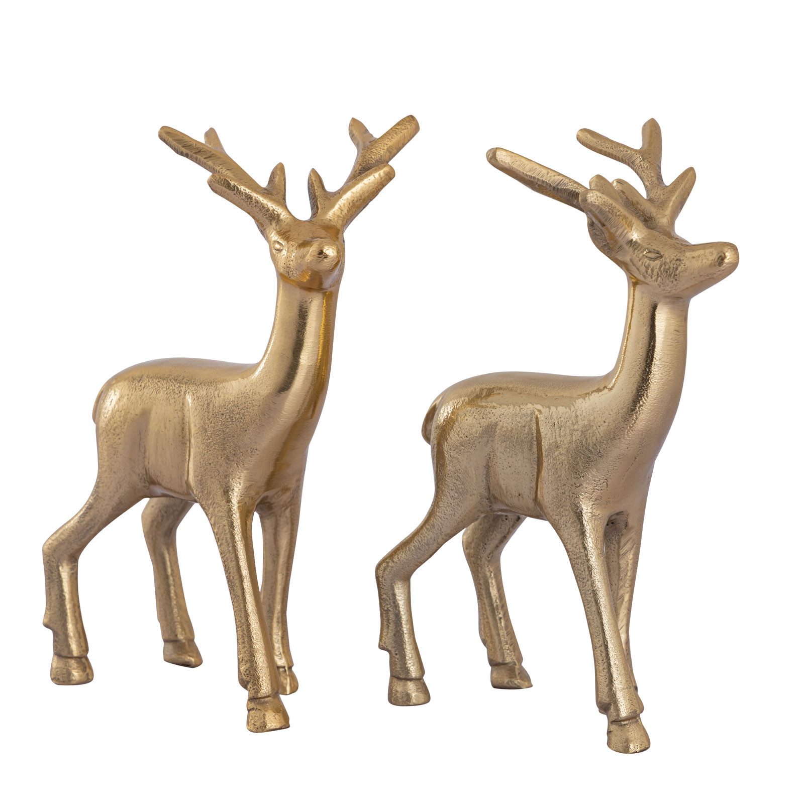 Amagohome Dekofigur Deko Figur Hirsch 2er Set Tischdekoration Tierfigur Metall Weihnachtsd