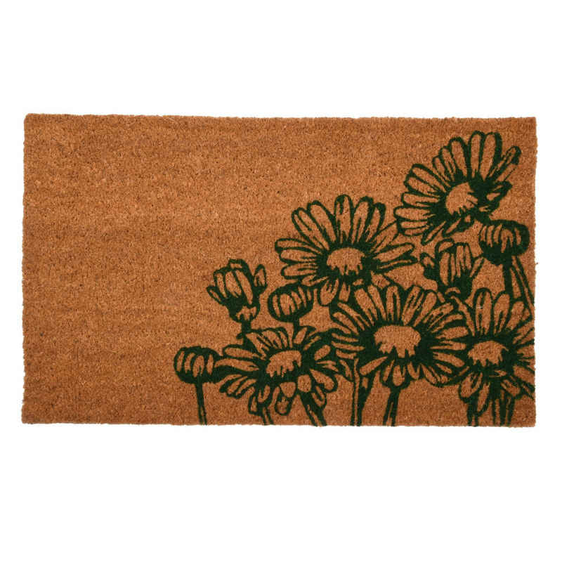 Fußmatte, esschert design, Kokosmatte Blumen aus Kokosfaser/Kunststoff