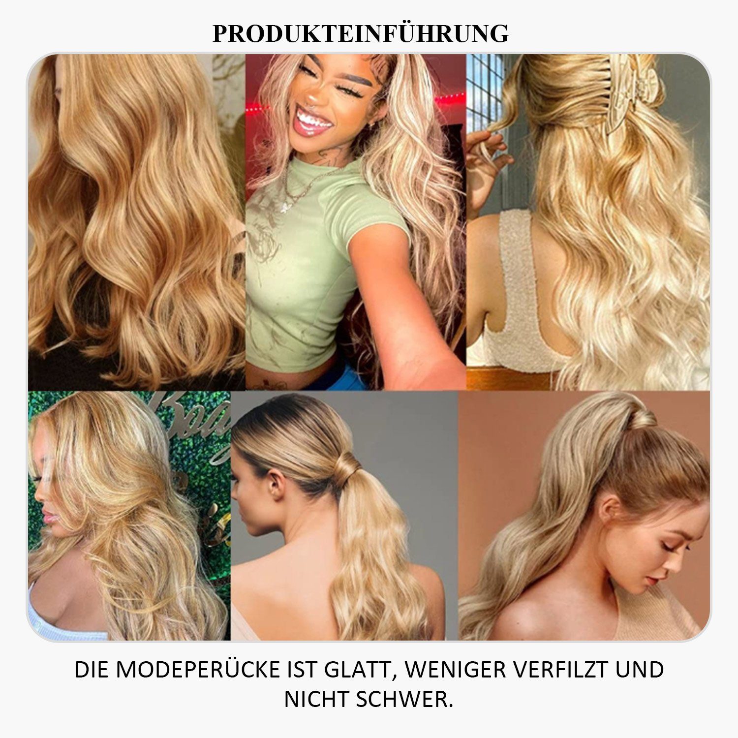 Hell Wave Hair Bundle, Gold MAGICSHE 613 Perücke Kunsthaarperücke Curly