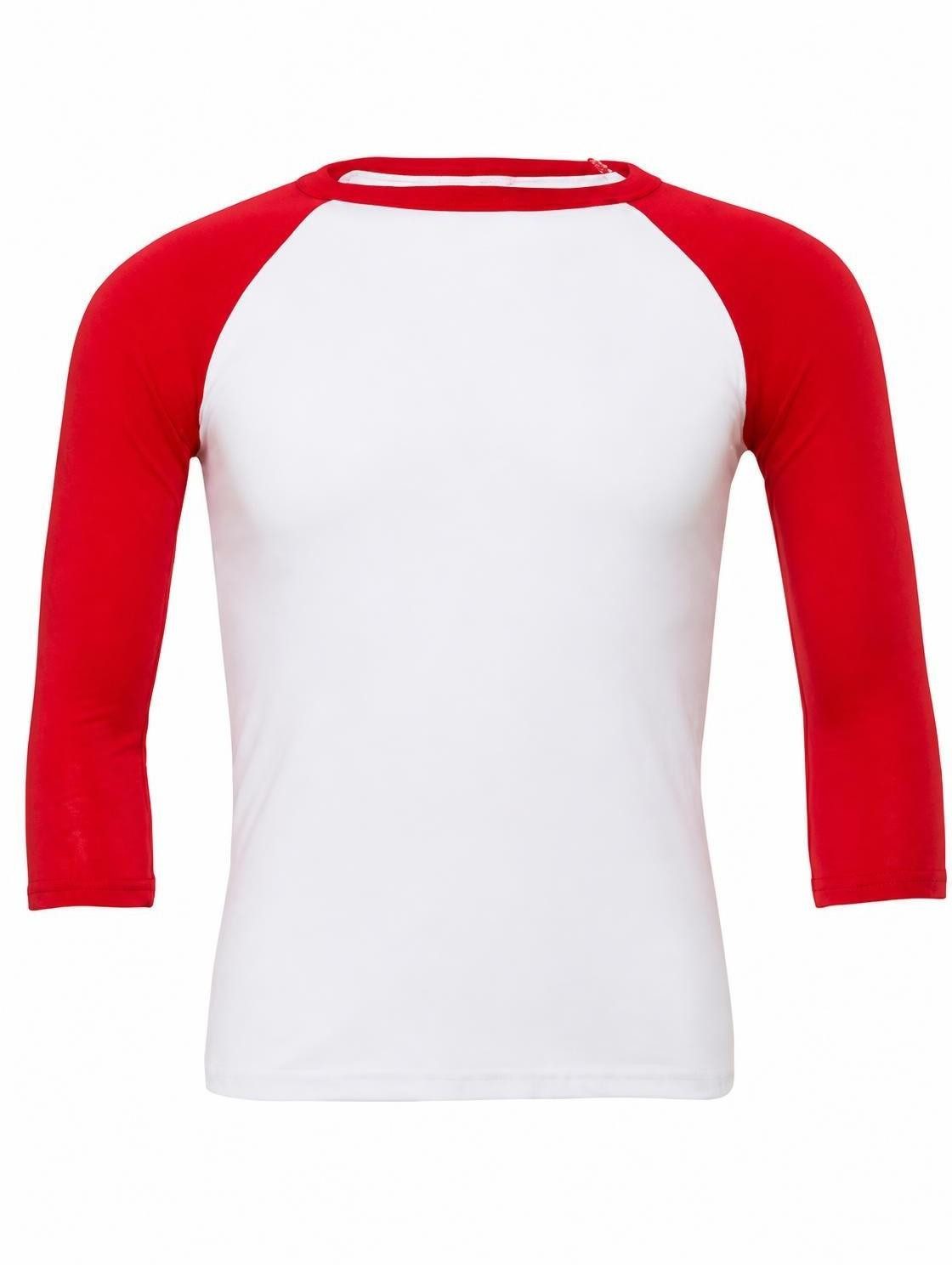 Bella + Canvas Langarmshirt Herren 3 / 4 Sleeve Baseball T-Shirt