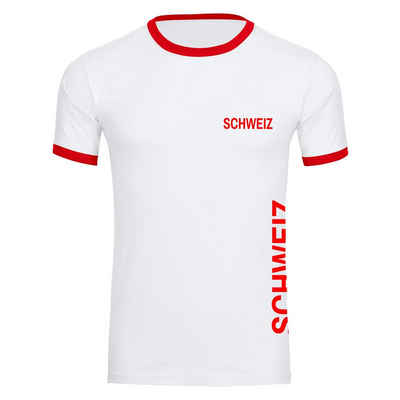 multifanshop T-Shirt Kontrast Schweiz - Brust & Seite - Männer
