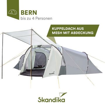Skandika Kuppelzelt SKANDIKA Bern 4, Camping Zelt, 4 Personen mit Panorama Dachfenster