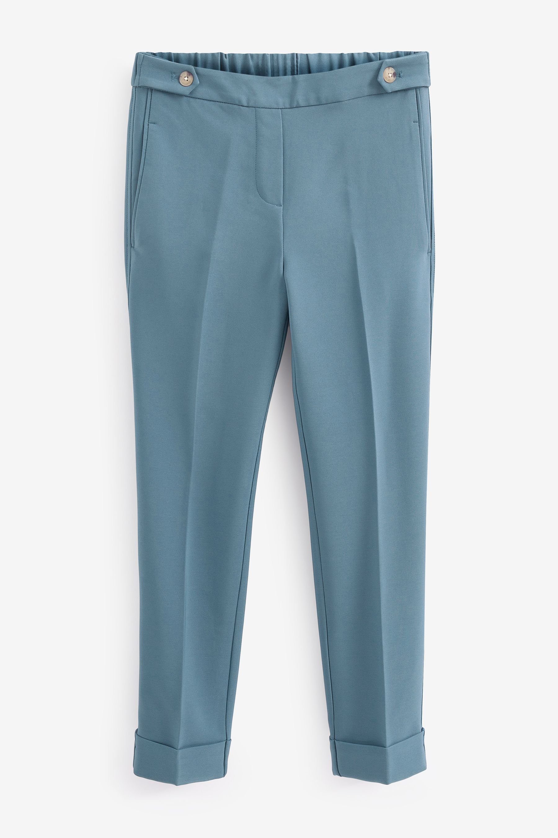 Next Blue schmal Hose (1-tlg) Bein Umschlag Tailored-Fit zulaufendes Stoffhose