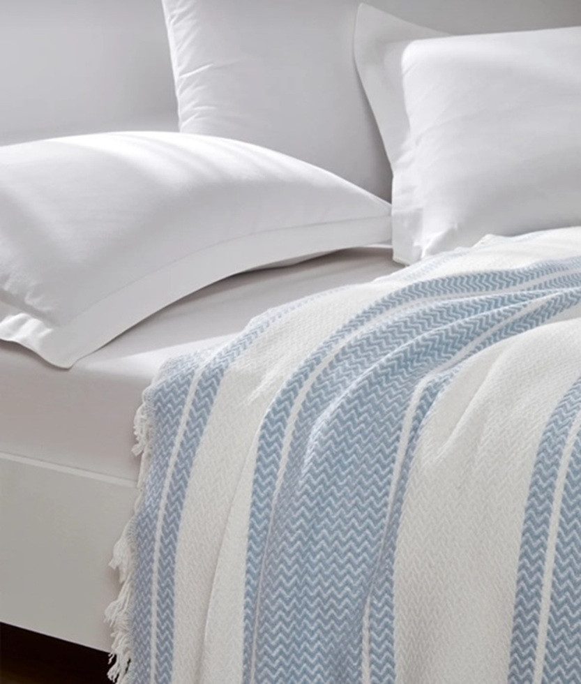 Wohndecke Wohndecke aus Biobaumwolle Stripe Handgewebt günstig online kaufen