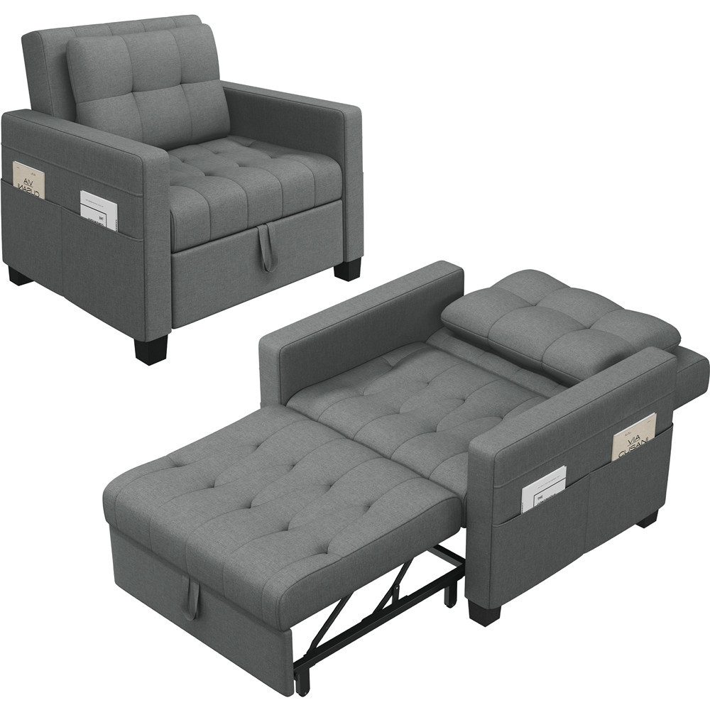 Yaheetech Schlafsofa Einzelsofa, Klappbarer Relaxsessel Loungesessel günstig online kaufen