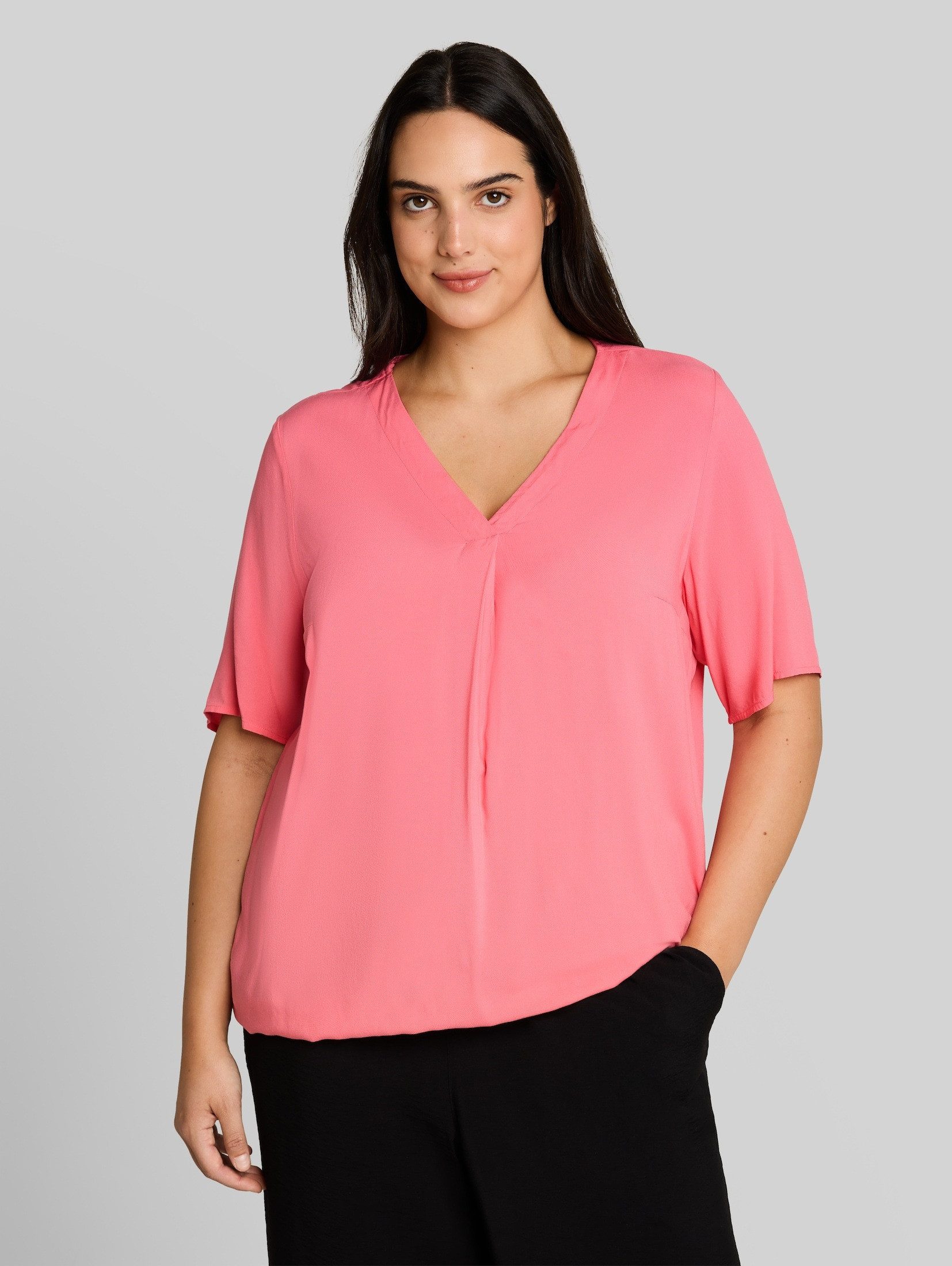 TOM TAILOR PLUS Kurzarmbluse Blusen & Shirts Plus Size - Bluse aus Viskose
