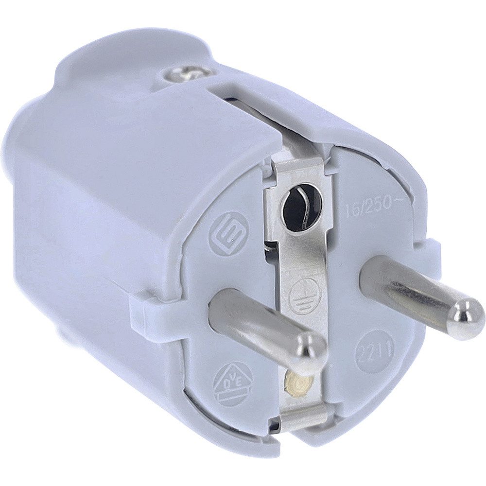 AS Schwabe 62220 Schutzkontaktstecker PVC 230 V Grau Steckernetzteil