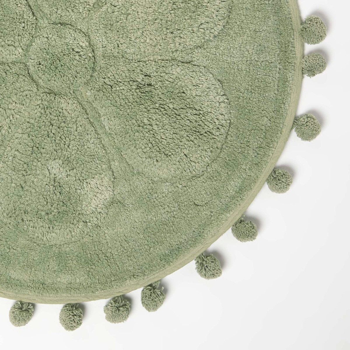 Homescapes Badematte Runde Badematte Blume, 60 cm – Badvorleger salbeigrün günstig online kaufen