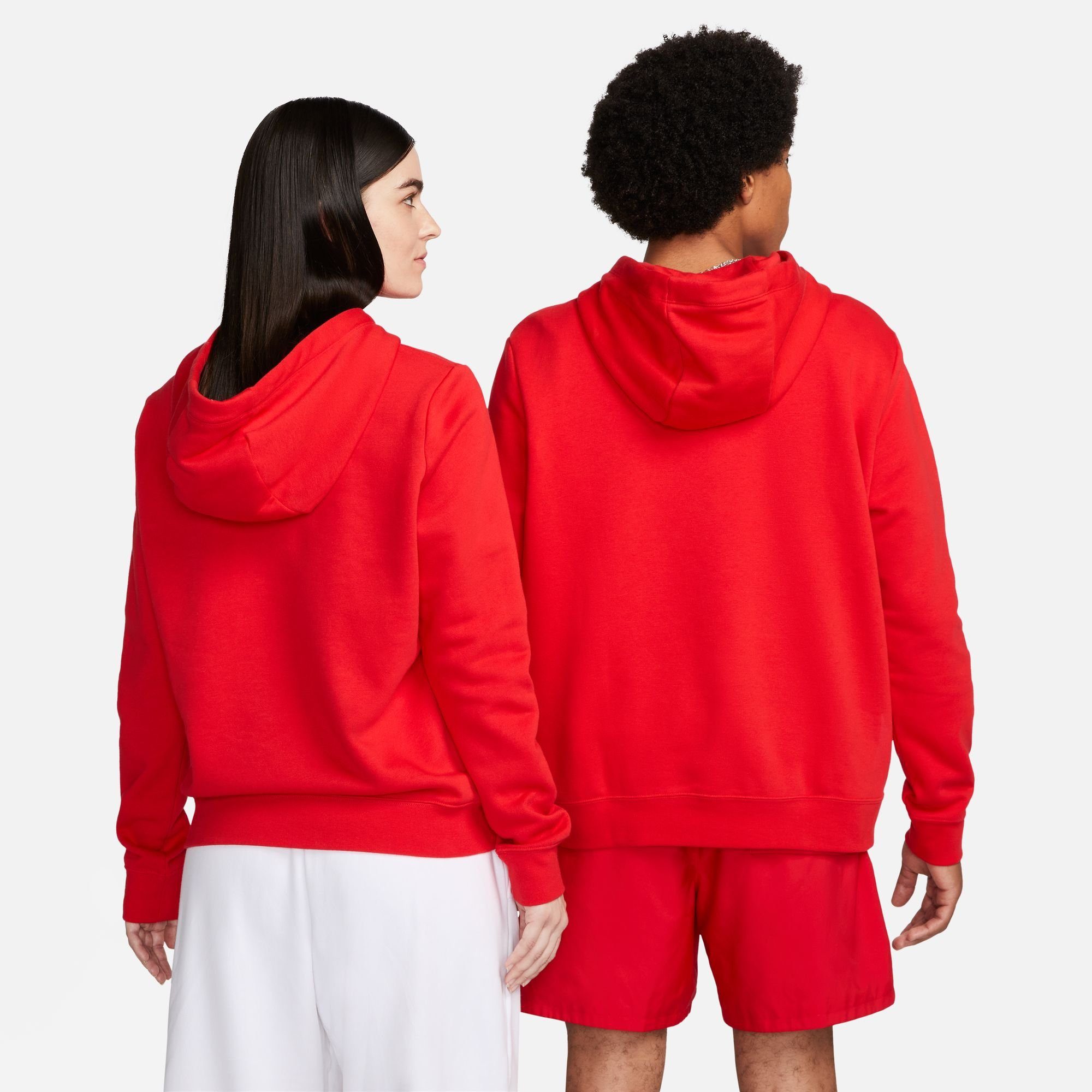 Nike Sportswear Kapuzensweatshirt UNIVERSITY FLEECE HOODIE CLUB WOMEN'S RED/WHITE PULLOVER