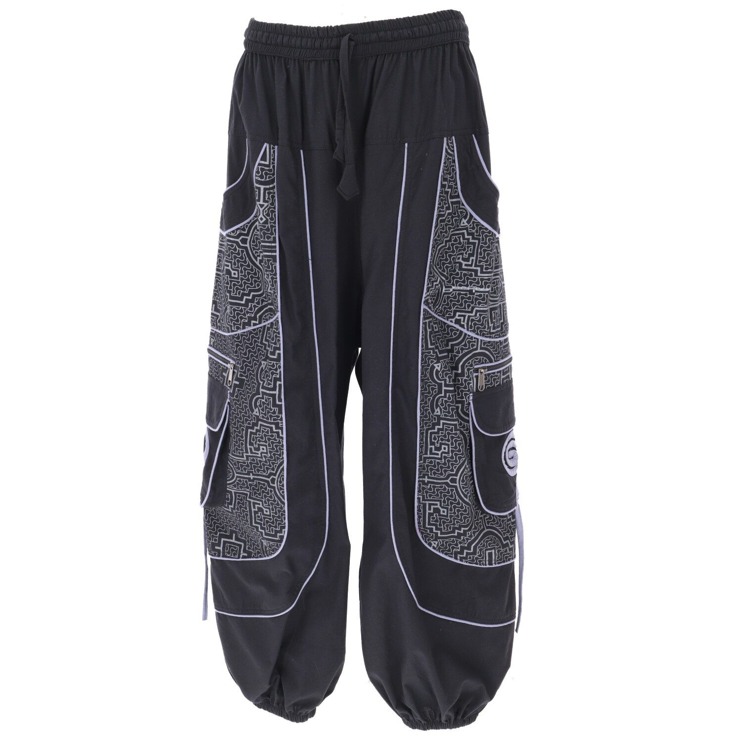 Guru-Shop Relaxhose Goahose, Herren Yoga Hose, bequeme.. Festival, Hippie, Ethno Style, alternative Bekleidung