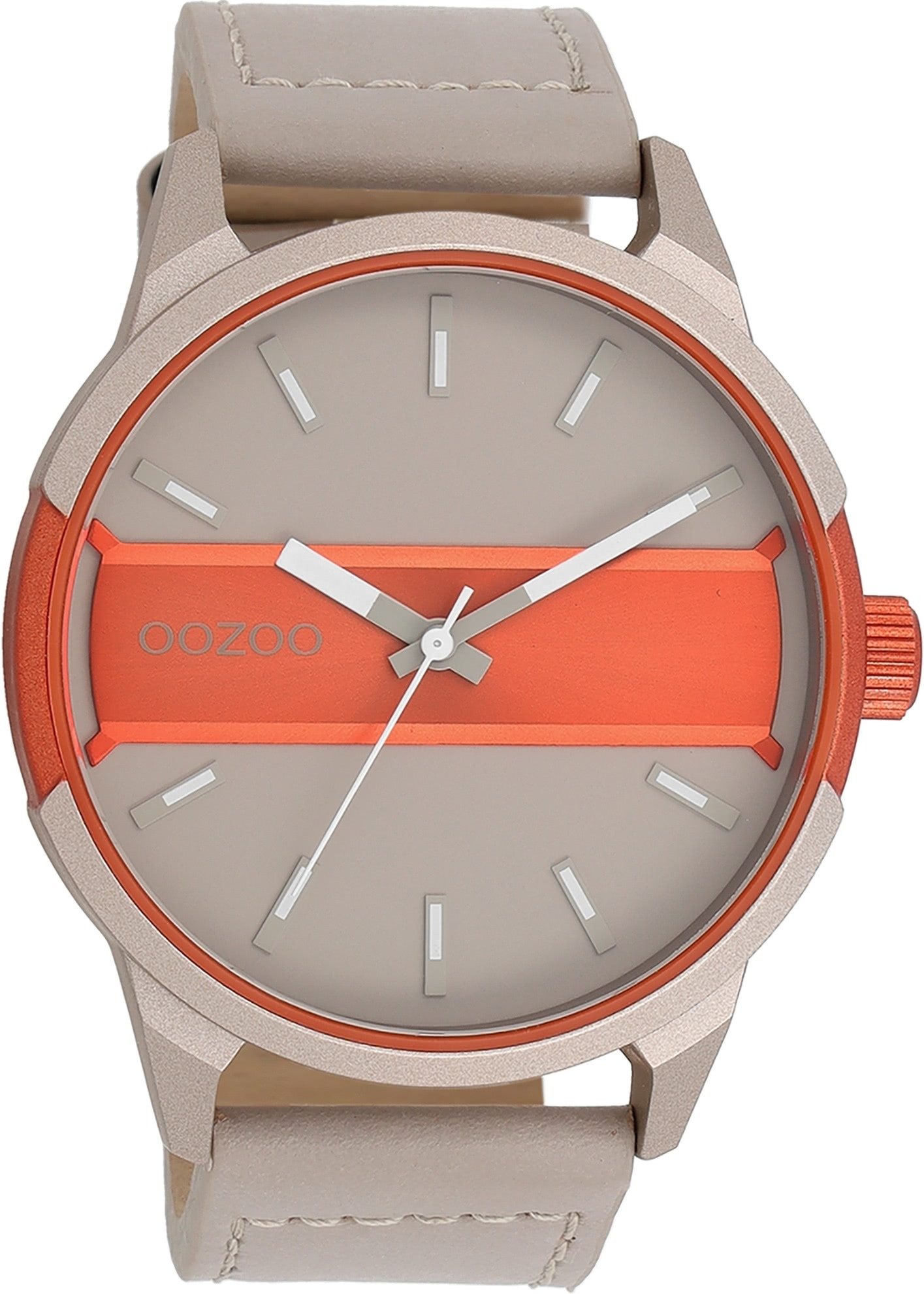 OOZOO Quarzuhr Oozoo Herren Armbanduhr Timepieces Analog, (Analoguhr), Herrenuhr rund, extra groß (ca. 48mm) Lederarmband, Fashion-Style