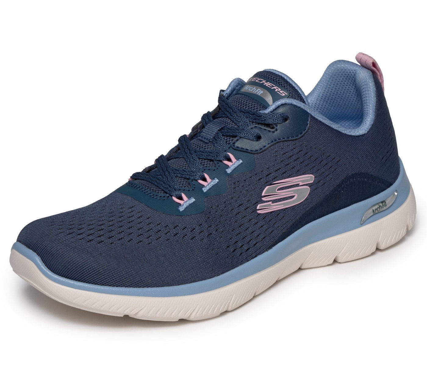 Skechers ARCH FIT SUMMITS-DAILY FLOW Sneaker Schnürschuh, Halbschuh, Freizeitsneaker für Maschinenwäsche geeignet