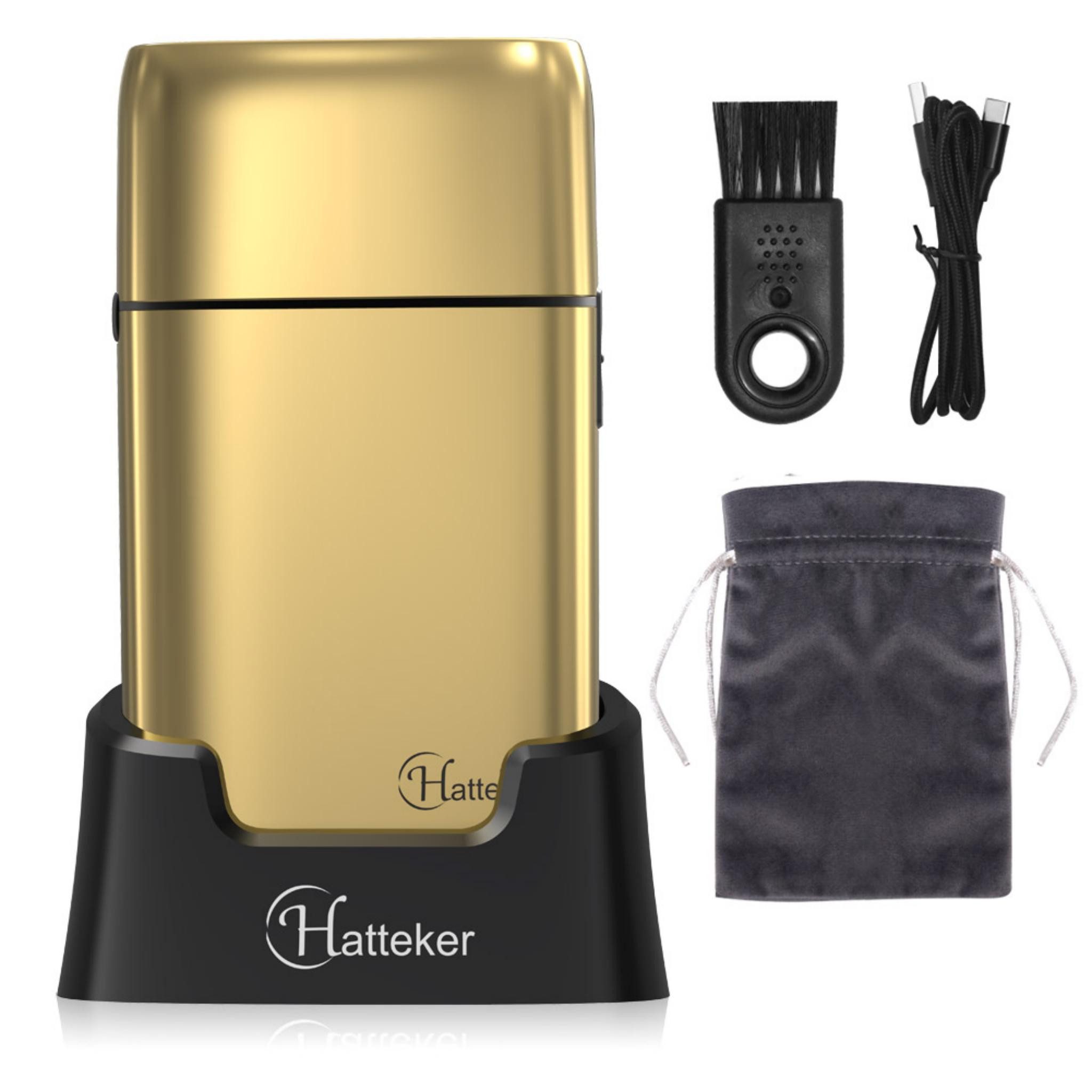 HATTEKER Elektrorasierer TX4, Aufsätze: 1, Bartschneider, Haartrimmer mit Basisstation, Wet&Dry