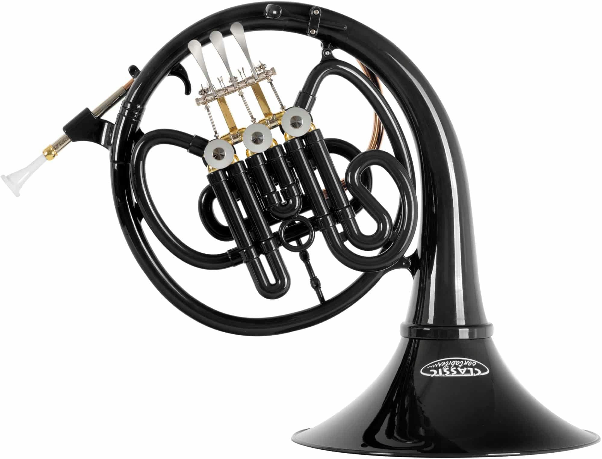 Classic Cantabile Horn WH-30 MardiBrass Kunststoff Bb-Waldhorn - Perfekt für unterwegs - Bb, Spar-Set, inkl. Gigbag mit Rucksackgurten, Drückermechanik aus Metall mit Kugelgelenken