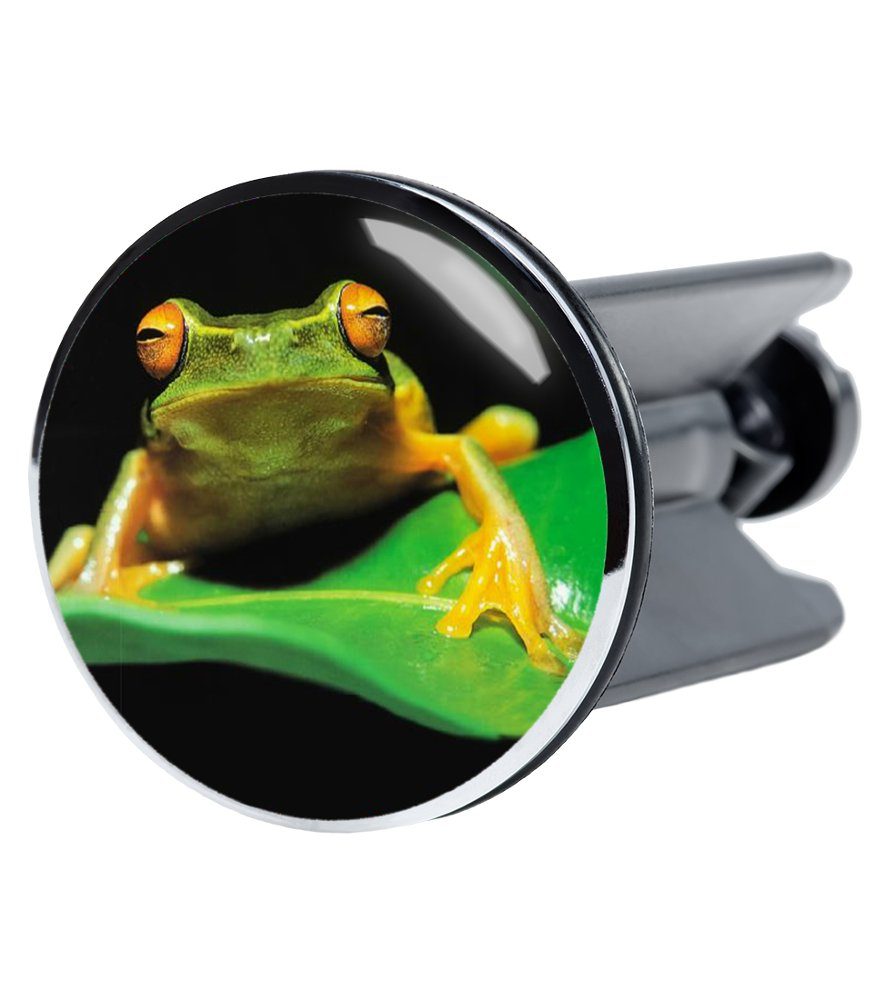 Sanilo Waschbeckenstöpsel Frosch Grün, Ø 4.0 cm, hochwertig, universell, mit Motiv, 100% wasserdicht