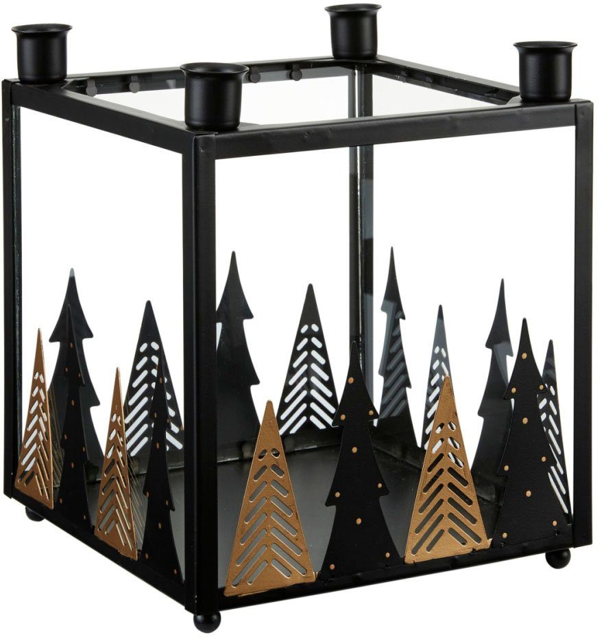 Schneider Adventsleuchter Weihnachtsdeko (1 St), 4-flammig, aus Glas und  Metall, Höhe ca. 23,5 cm