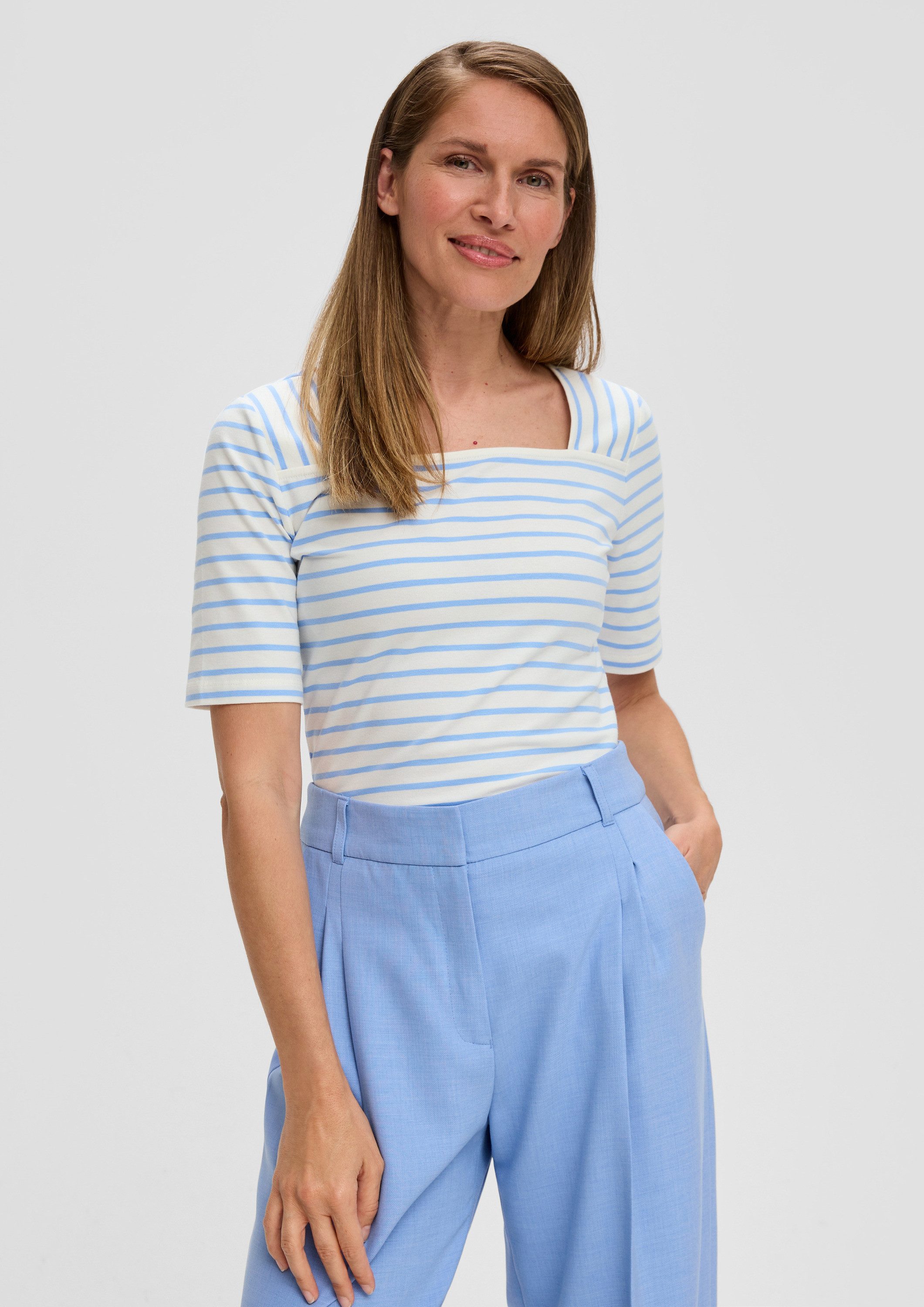 s.Oliver Kurzarmshirt T-Shirt T-Shirt mit Karree-Ausschnitt günstig online kaufen