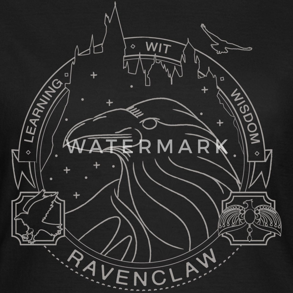 Spreadshirt T-Shirt Harry Potter Ravenclaw Silver Frauen T-Shirt (1-tlg)