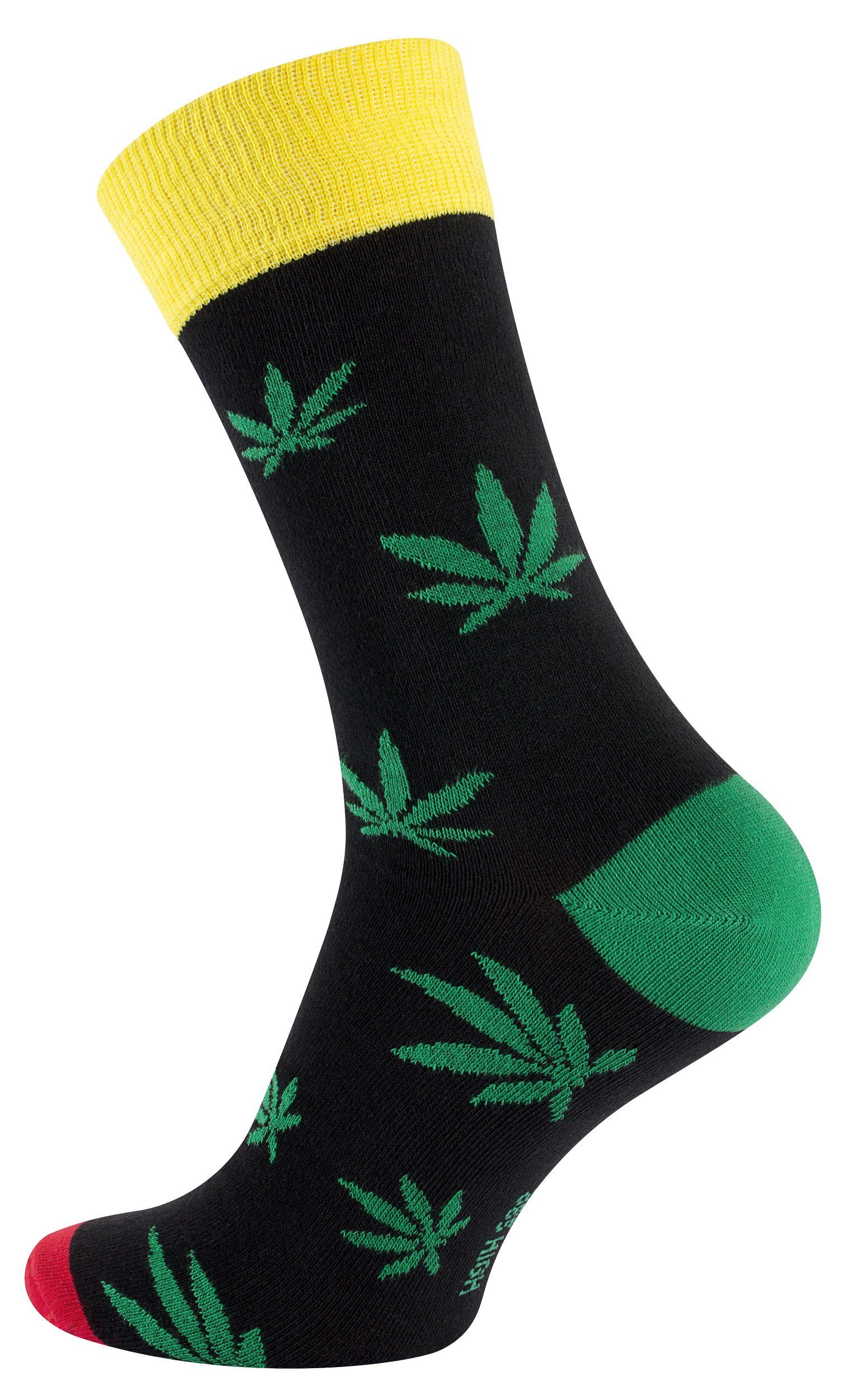 in Weed High" (4-Paar) Socken Socks angenehmer "365 Baumwollqualität Creation® Vincent