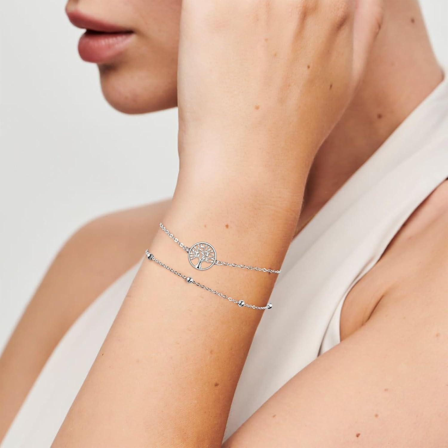 LuxusKollektion Silberarmband Armbänder Silber 925 Damen Geschenk Muttertag Mama Ehefrau Silber-A – Bild 3 von 5