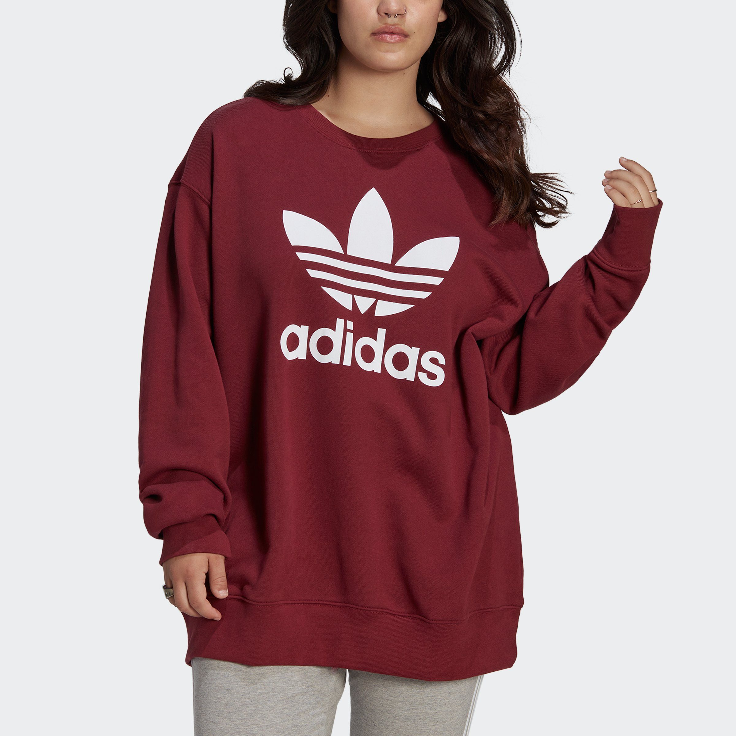 adidas Originals Shadow – Sweatshirt GROSSE TREFOIL Red GRÖSSEN