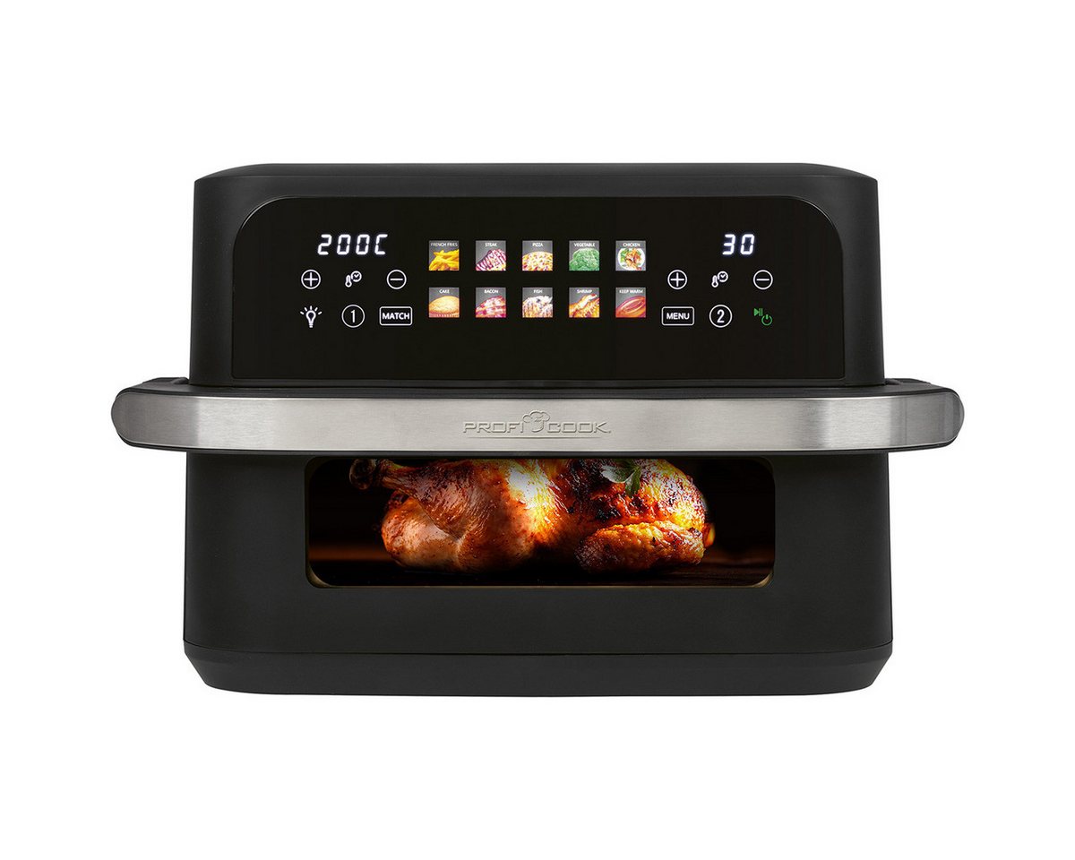 ProfiCook Heißluftfritteuse PC-FR 1313 H, XXL Heißluftfritteuse, 10L, Öl und Fettfrei