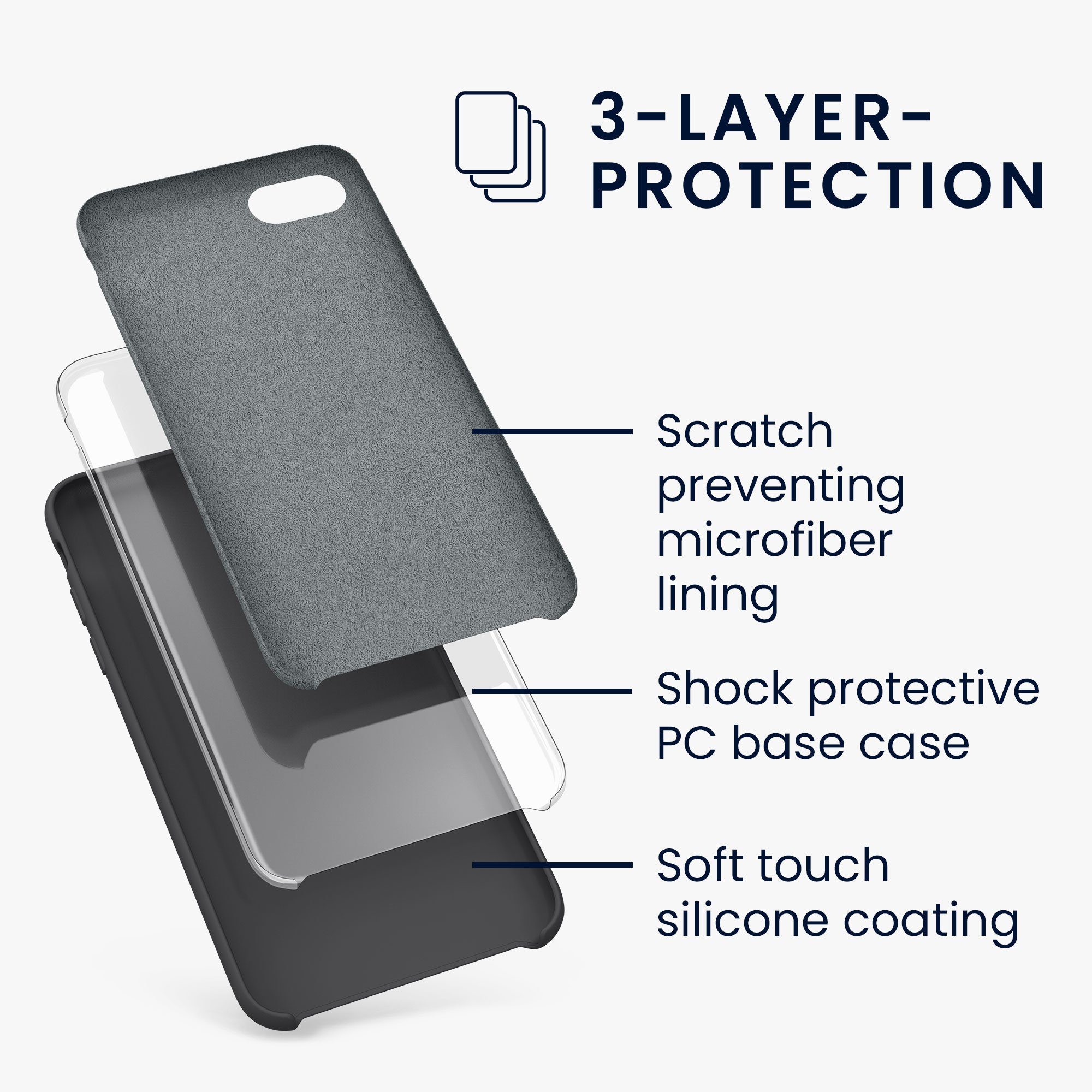 kwmobile Handyhülle Handyhülle für Apple iPhone SE (2022 / 2020) / iPhone 8 / 7 Hülle, Weiches Handy Silikon Case - Schutzhülle Cover