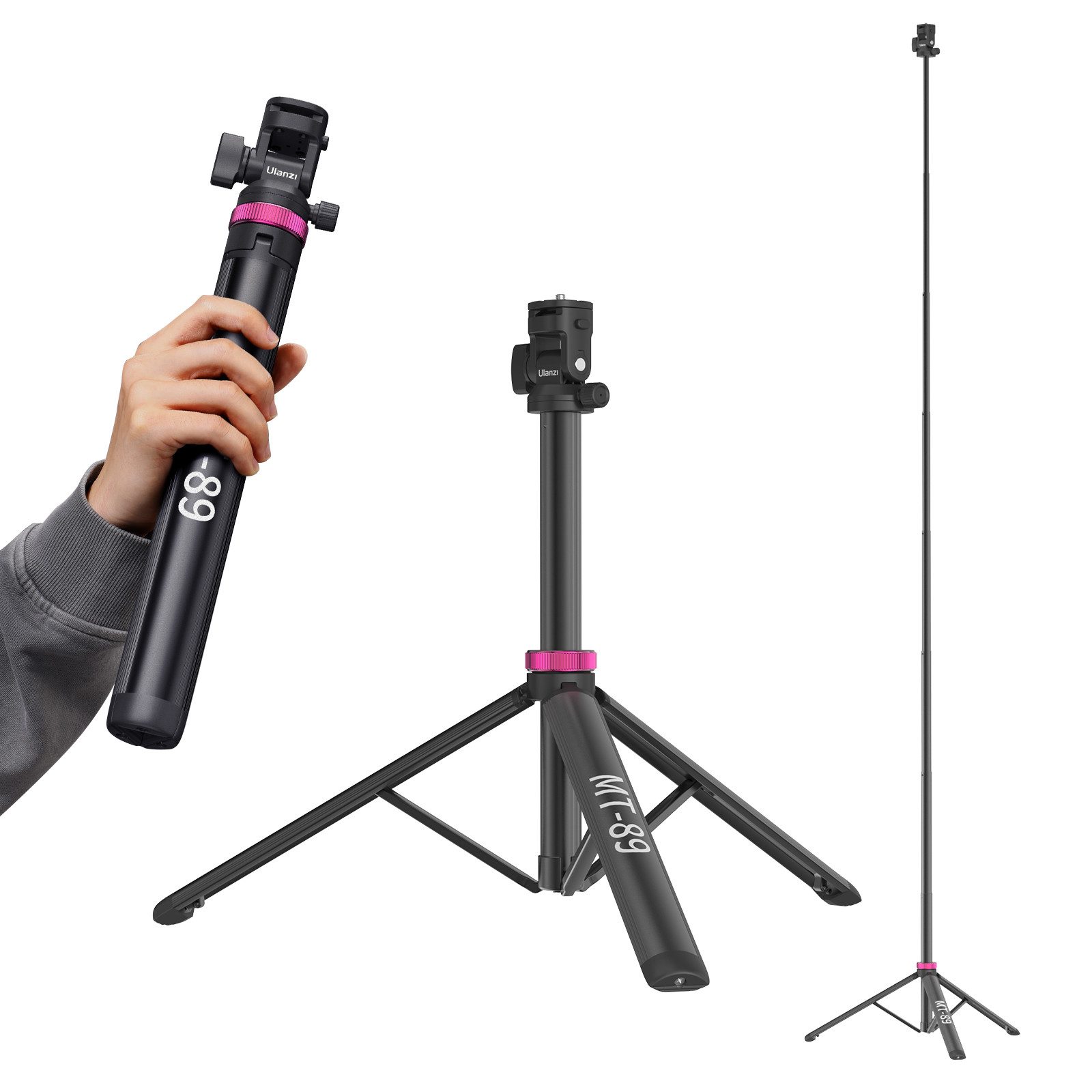 ULANZI MT-89 Schnellspanner Lichtstativ Bodenstativ für Smartphone COB Licht Kamerastativ