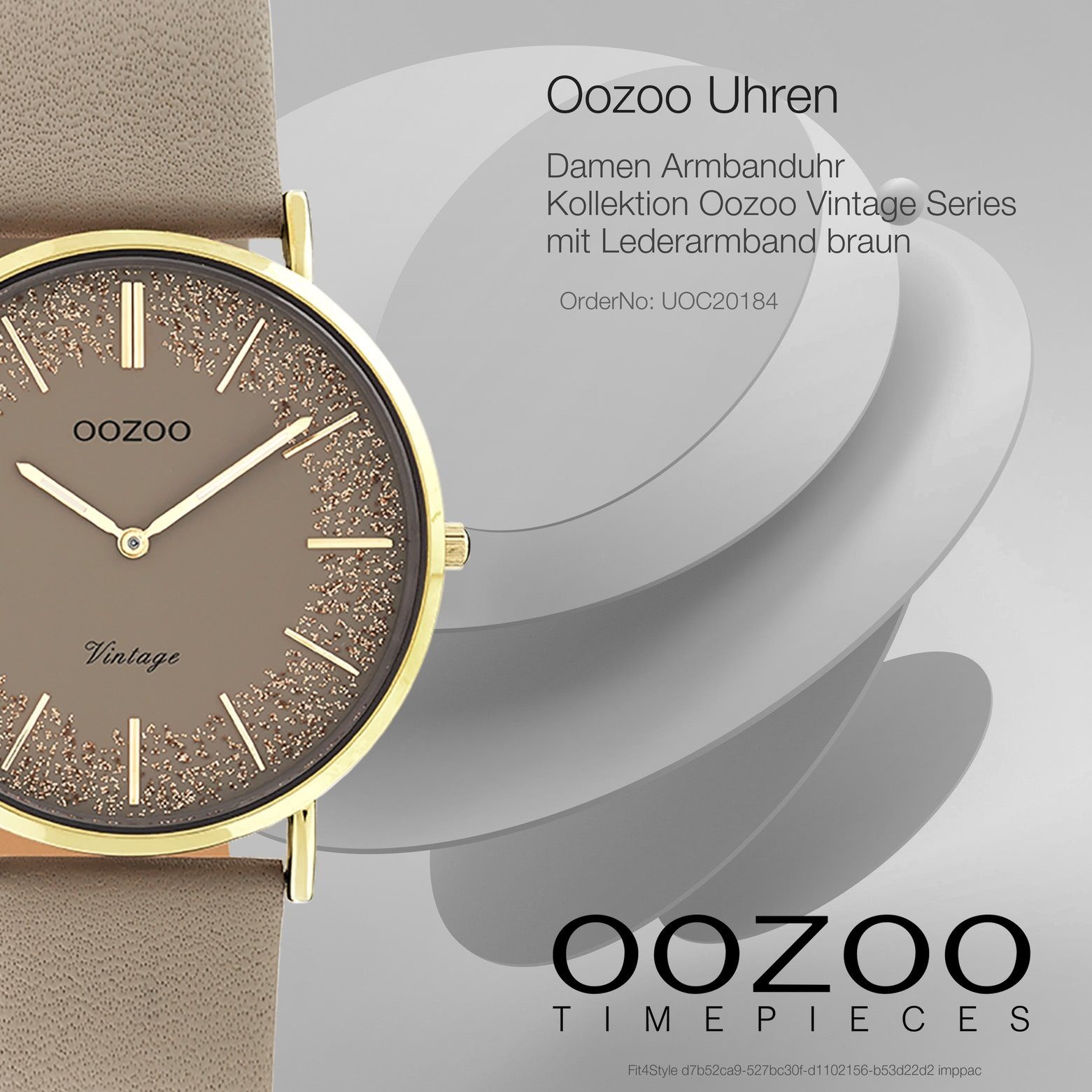Lederarmband, Series, Fashion-Style (ca. OOZOO Quarzuhr Damenuhr 32mm) Armbanduhr rund, Vintage Oozoo mittel Damen
