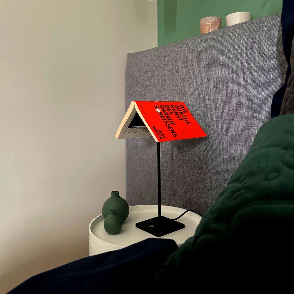 s.luce Tischleuchte LED Buchständer Warmweiß Matt, Weiß-Matt Book Weiß Sensor Touchdimmer & mit Tischleuchte
