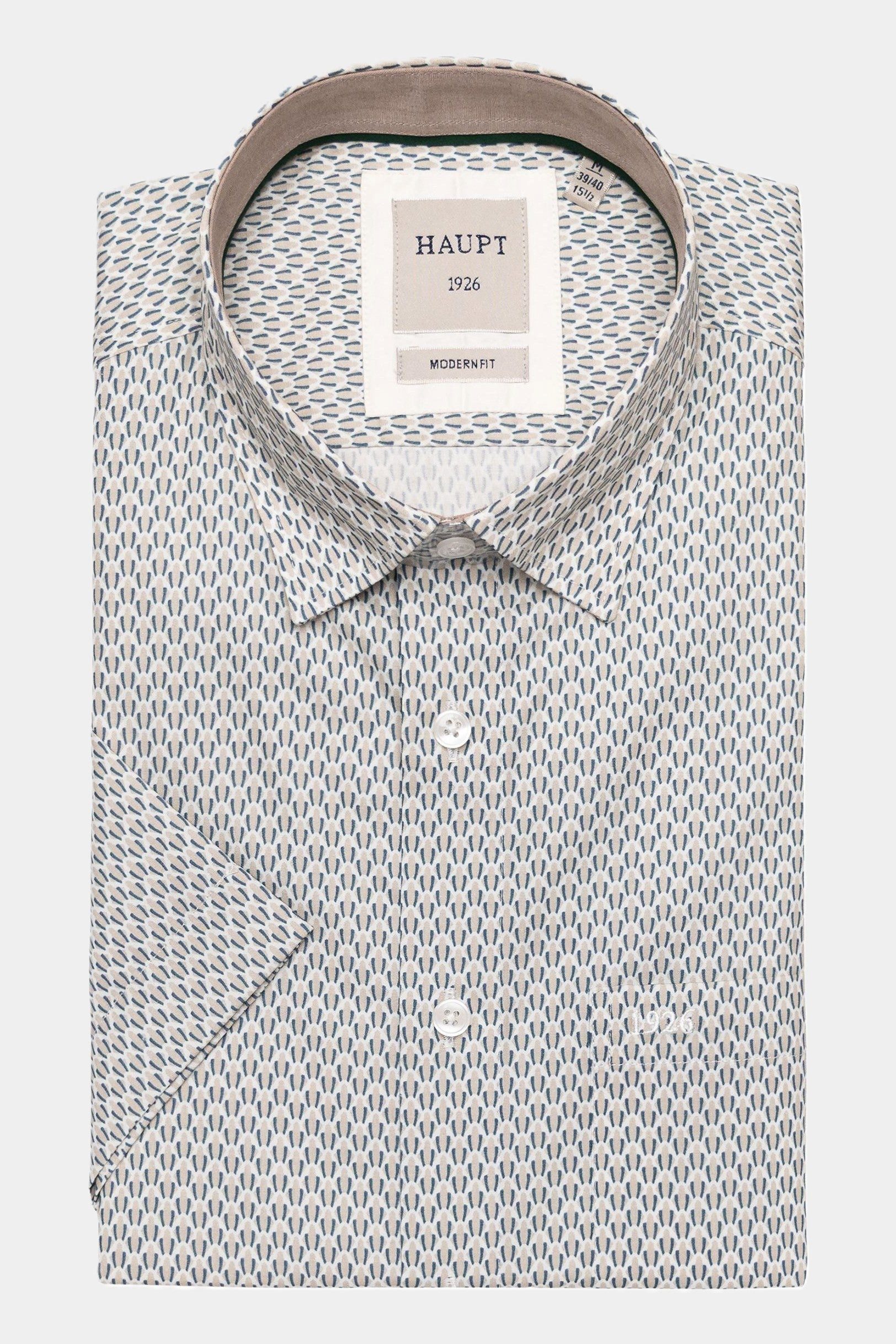 Haupt Kurzarmhemd Modern Fit Kurzarmhemd Silver Elegance Style Sommerlook