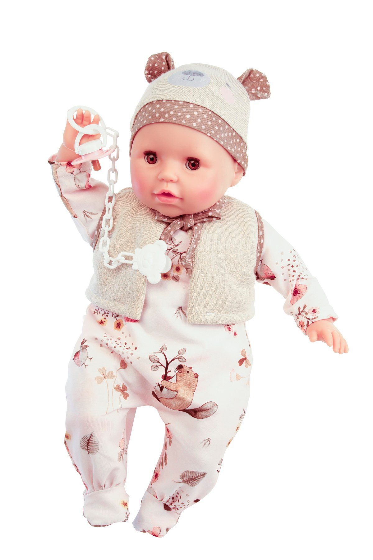 Babypuppe Schildkröt Babypuppe Amy 45 cm, braune Schlafaugen